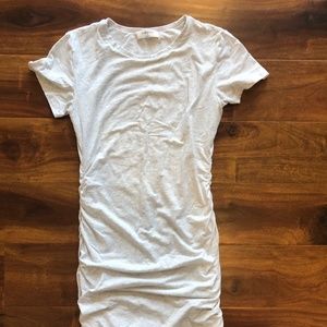 Babaton ruched mini dress light grey